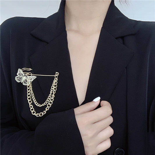 Broche Cadena Mariposa Retro Coreano - Accesorio Metal Tendencia Street Fashion