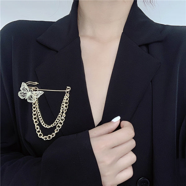 Broche Cadena Mariposa Retro Coreano - Accesorio Metal Tendencia Street Fashion