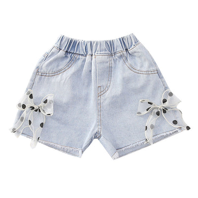 Shorts de Mezclilla para Niñas con Moño - Ideal para Verano - Image 3