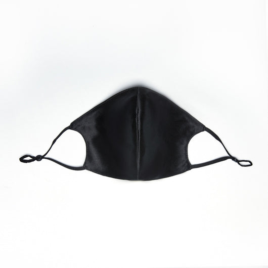Wine red silk face mask with adjustable white ear loops, designed for breathable comfort and dust protection. - Image 8