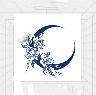 Tatuaje Temporal Flores Luna - Adhesivo Semipermanente Impermeable para Escote - Image 9