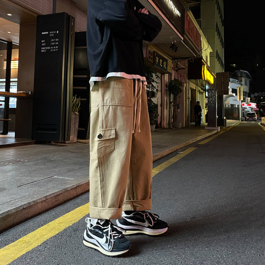 Pantalones Japoneses Sueltos de Color Liso - Comodidad Casual - Image 2