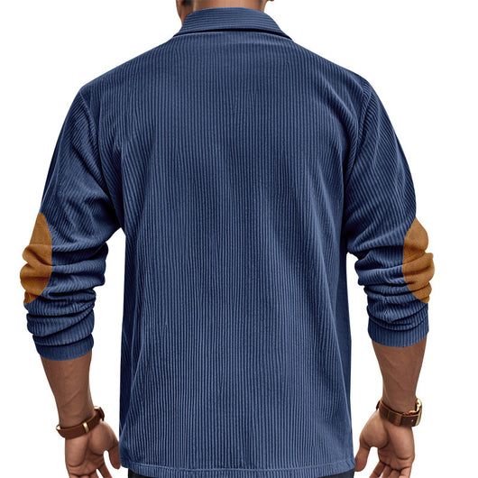 Camiseta Manga Larga de Pana para Hombre - Primavera y Otoño - Image 42