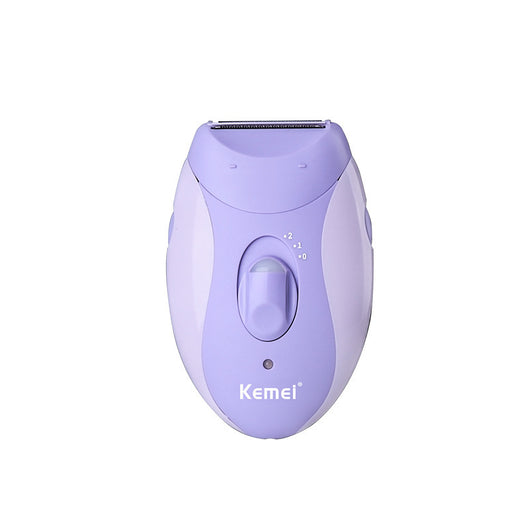 Light purple and pink Kemei electric shaver with a shaving head and a power switch with speed settings. - Image 10