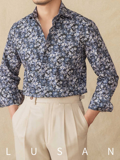 Camisa Estampada de Algodón Manga Larga Estilo Retro Primavera Verano - Image 4