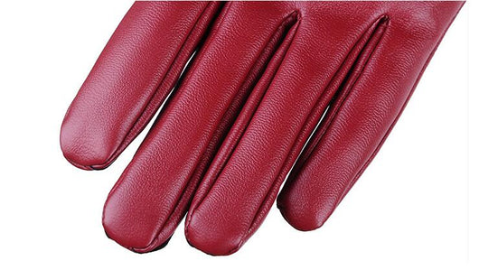 Guantes de Piel de Oveja Cálidos en Colores Lisos para Mujer - Image 3