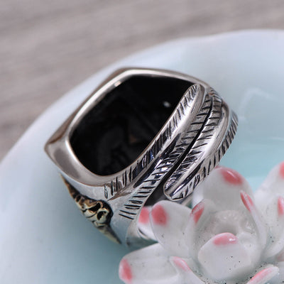Anillo Abierto Jefe Indio en Plata de Ley S925 para Hombre - Image 13