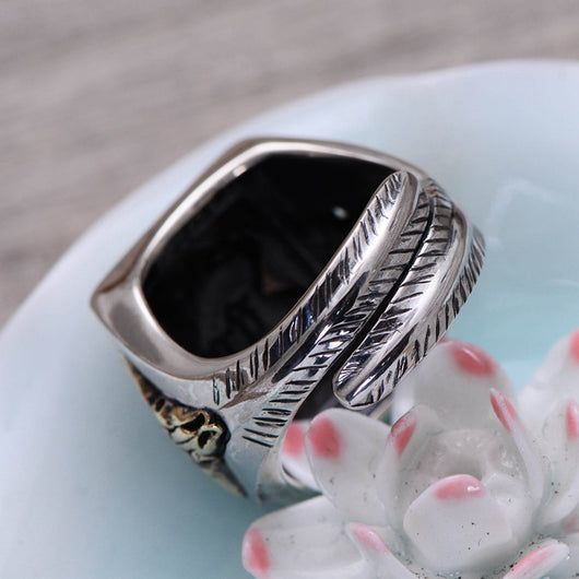 Anillo Abierto Jefe Indio en Plata de Ley S925 para Hombre - Image 13