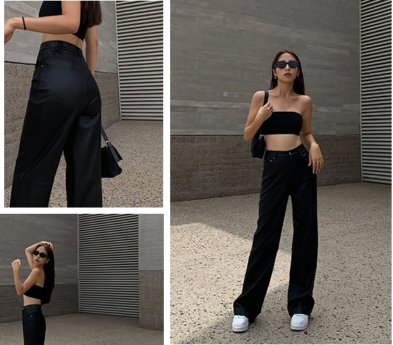 Pantalones Casuales de Cintura Alta Otoño Europeo Americano