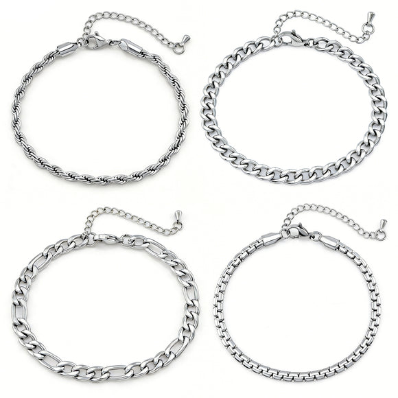 Pulsera de Acero Titanio Minimalista para Hombre - Diseño Retro Artístico