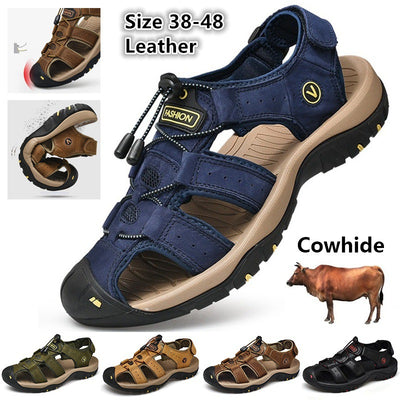 Sandalias Deportivas de Cuero para Hombre Talla Grande