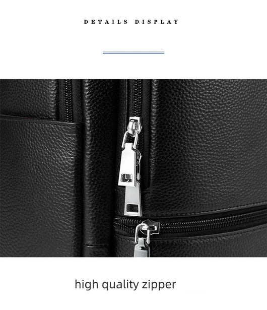 Mochila Ejecutiva de Cuero con Carga USB y Gran Capacidad - Image 15