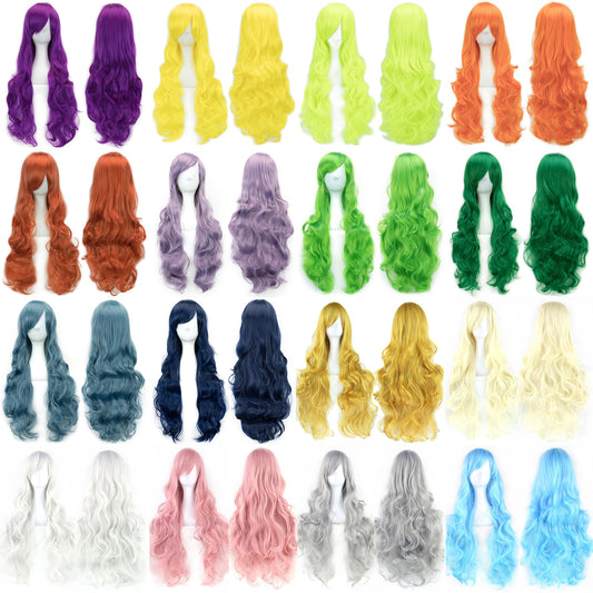 Peluca Larga Rizos Naturales Fibra Térmica Premium - Colores Versátiles