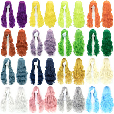 Peluca Larga Rizos Naturales Fibra Térmica Premium - Colores Versátiles