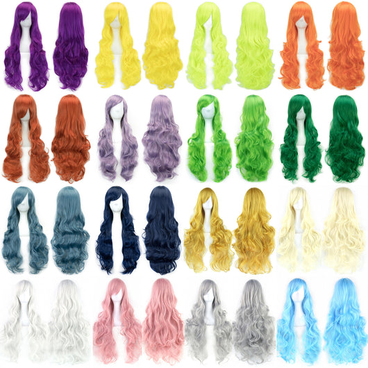 Peluca Larga Rizos Naturales Fibra Térmica Premium - Colores Versátiles