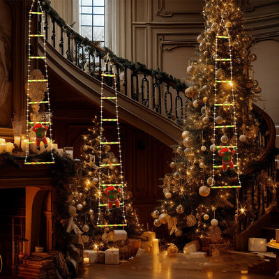 Luces Navideñas Solares con Diseño de Papá Noel y Escalera - Image 10