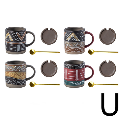Taza de Café Artesanal Retro con Tapa - Image 22