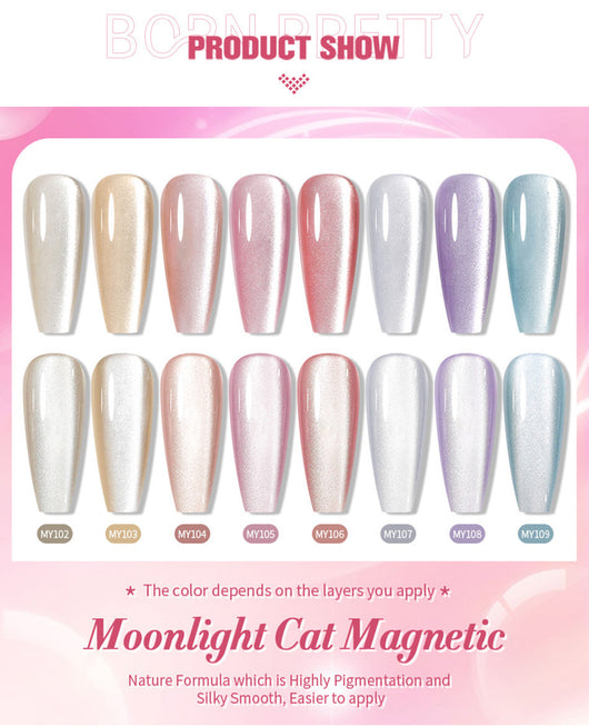 Esmalte de Uñas Gel Ojo de Gato Blanco Porcelana - Efecto Luz Lunar - Image 14