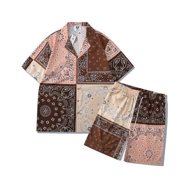 Traje Casual Holgado con Estampado Digital para Hombre
