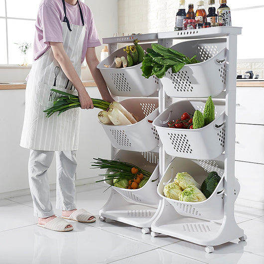Organizador de Vegetales y Frutas para Cocina - Canasta de Almacenamiento