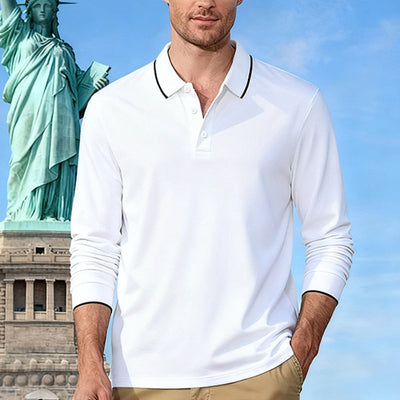 Polo Jacquard de Manga Larga Secado Rápido para Hombre - Image 13