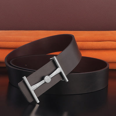 Cinturón de Cuero para Hombre con Hebilla Simple y Ajuste Juvenil - Image 7