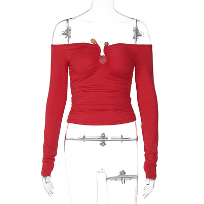 Blusa Tubo Suelta de Manga Larga en Color Sólido para Mujer - Image 6