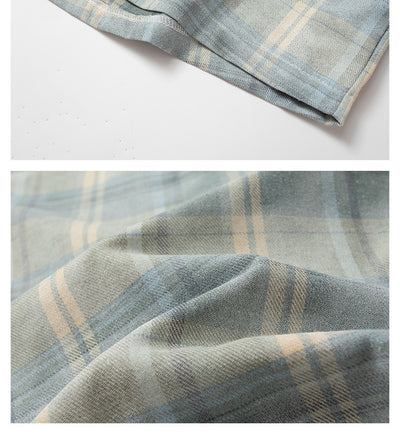 Camisa Cuadriculada Retro Americana con Bordado de Alfabeto - Image 10