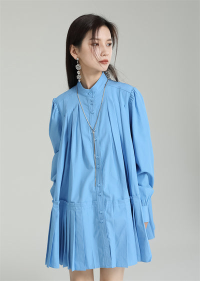 Vestido Camisero Plisado Manga Larga Diseño Exclusivo - Image 15
