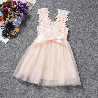 Vestido Infantil de Tirantes con Encaje para Primavera y Verano - Image 12