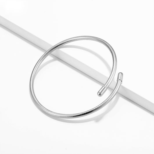 Pulsera de Plata Esterlina 925 Diseño de Rayas 3mm - Image 3