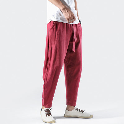 Pantalones Lino Estilo Chino Holgados Talla Grande - Image 5
