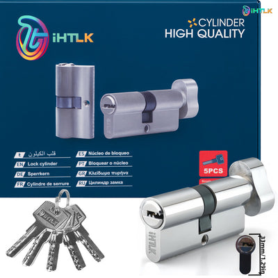 Cilindro de Cerradura Estándar Europeo 70mm con 5 Llaves - Acero Inoxidable - Image 8