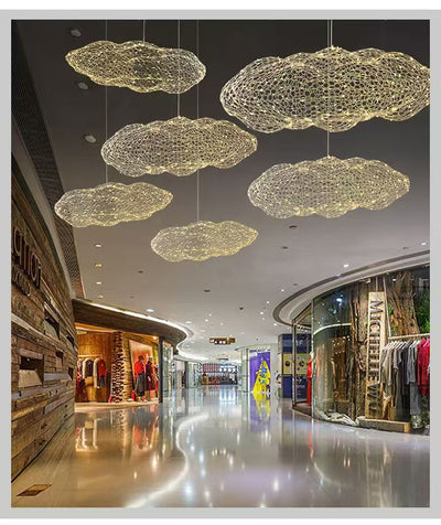 Lámpara Colgante Industrial Nube de Malla Hierro para Restaurantes - Image 9