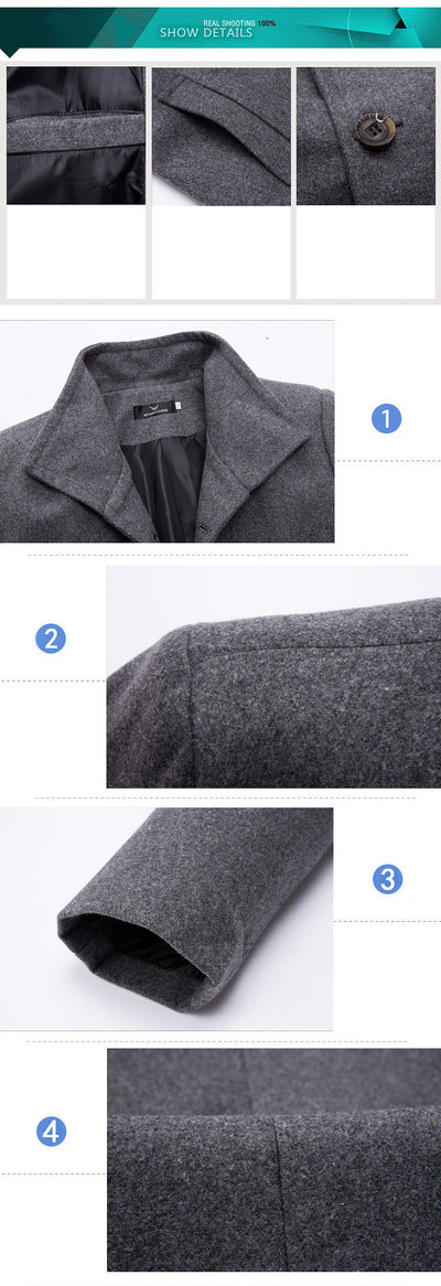 Abrigo Tipo Trinchera de Lana Pura para Hombre - Image 9