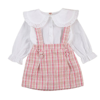 Conjunto Falda Cuadriculada Dos Piezas Manga Larga Estilo Coreano - Image 7