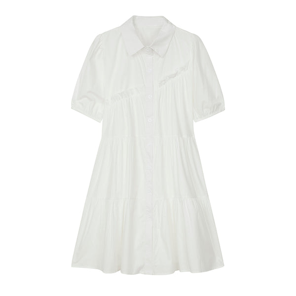 Vestido Azul Verano Suelto Ligero - Diseño Moderno con Detalles de Volantes