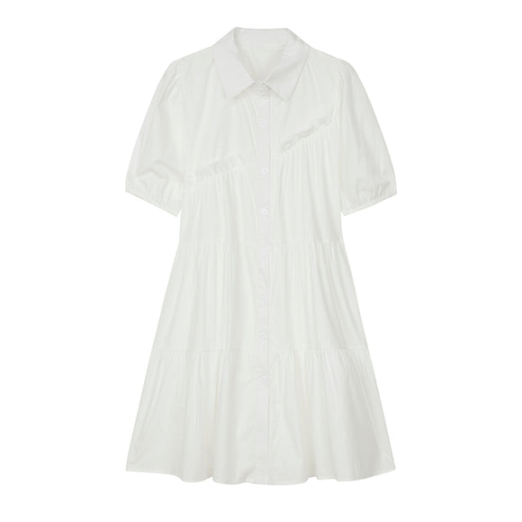 Vestido Azul Verano Suelto Ligero - Diseño Moderno con Detalles de Volantes