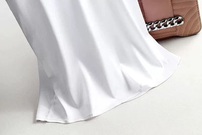 Camiseta Italiana Mujer Escote V Básica Blanca - Image 16