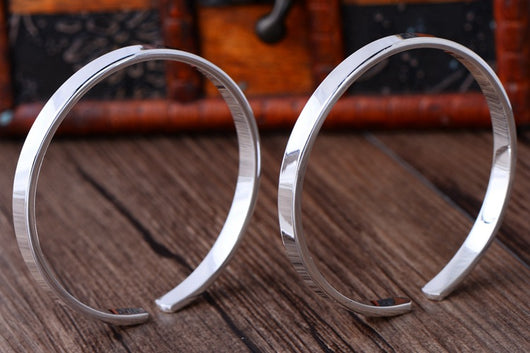 Pulsera de Plata Pulida para Parejas - Diseño Minimalista - Image 11