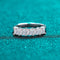 Square Moissanite Ring Stackable Plated 18K 2 Karat No 9