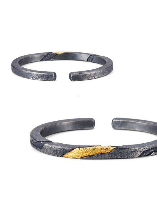 Pulsera Plata Pura para Hombre Personalizada Estilo Retro con Baño de Oro 24K - Image 5
