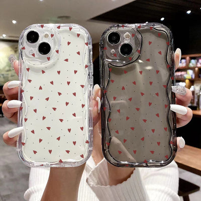 Funda para Celular con Patrón de Corazones Pintados en Crema - Image 11