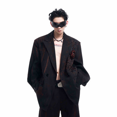 Blazer Doodle Artesanal para Hombre - Elegancia Nocturna Otoño Invierno - Image 17