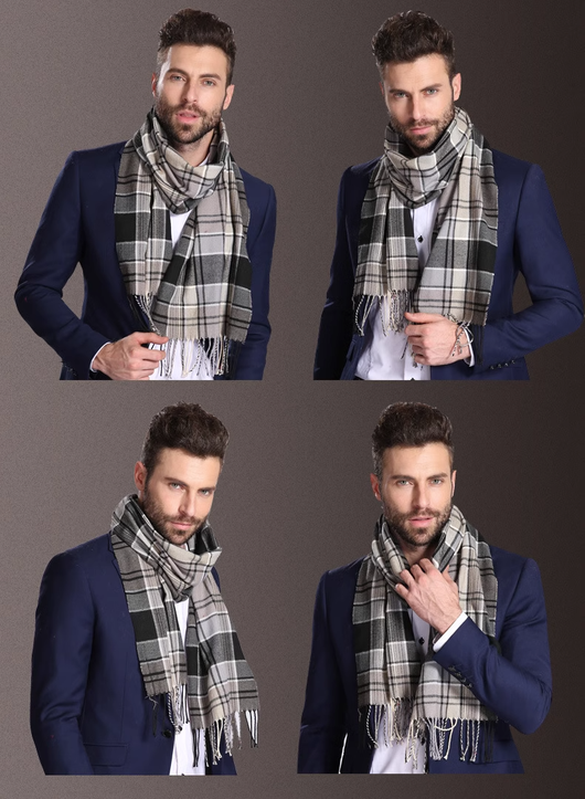 Bufanda Escocesa para Hombre Invierno Cálida Estilo Europa - Image 63