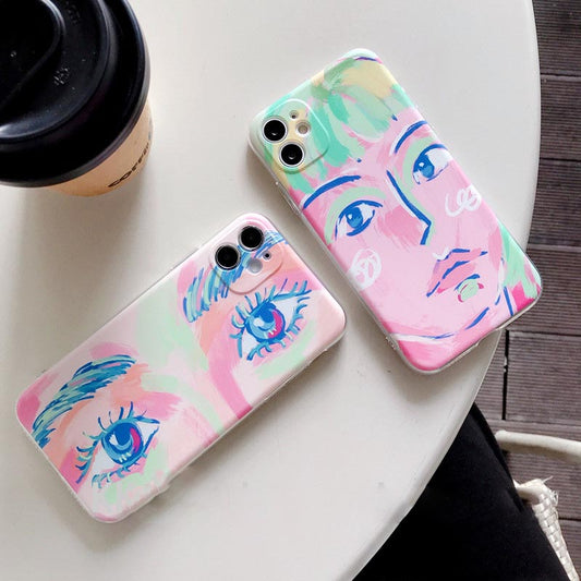 Funda de Celular Artística con Pintura al Óleo - Ojos de Niña