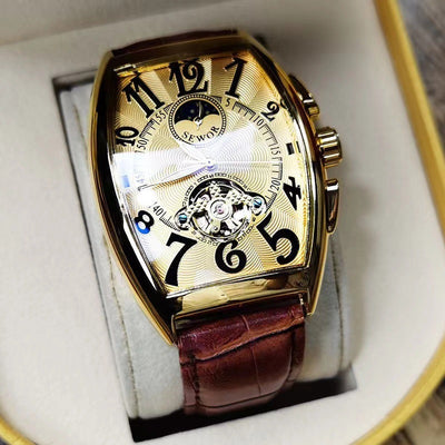 Reloj de Pulsera Tonneau Hueco Impermeable para Hombre - Image 9