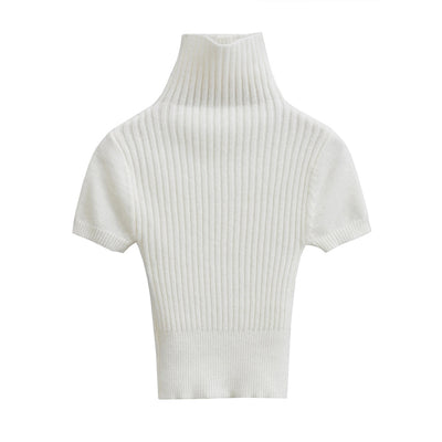 Polera Ajustada de Cuello Alto y Manga Corta - Image 6