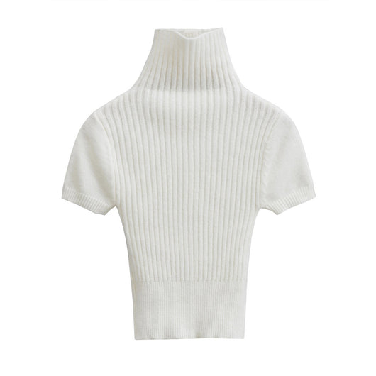 Polera Ajustada de Cuello Alto y Manga Corta - Image 6