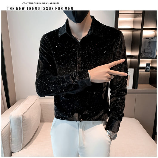 Camisa de Negocios Casual para Hombre con Detalles Brillantes - Image 22